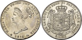 Parma. Maria Luigia d’Austria, 1815-1847. Da 5 lire 1815 Milano. Pagani 5. MIR 1093.
Migliore di Spl / q.Fdc