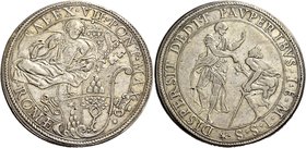 Roma. Alessandro VII (Fabio Chigi), 1655-1667. Piastra, AR 31,70 g. ALEX VII PONT MAX Stemma sormontato da triregno e chiavi decussate parzialmente na...