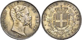 Savoia. Vittorio Emanuele II re eletto, 1859-1861. Da 2 lire 1860 Firenze. Pagani 436. MIR 1065a.
Rara. Bellissima patina iridescente, Fdc

NGC MS6...