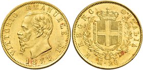 Savoia. Vittorio Emanuele II re d’Italia, 1861-1878. Da 20 lire 1871 Roma. Pagani 466. MIR 1078m.
Rara. Migliore di Spl / q.Fdc