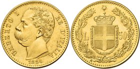 Savoia. Umberto I re d’Italia, 1878-1900. Da 50 lire 1884. Pagani 572. MIR 1097a.
Rara. q.Fdc / Fdc