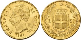 Savoia. Umberto I re d’Italia, 1878-1900. Da 20 lire 1881. Pagani 577. MIR 1098c.
q.Fdc