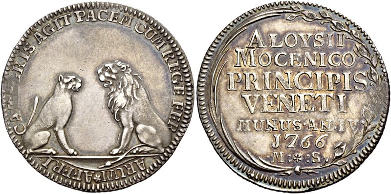 Venezia. Alvise IV Mocenigo, 1763-1778. Osella anno IV/1766, AR 9,73 g. AFRI – C...