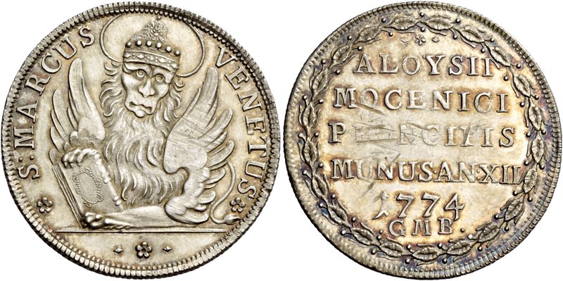Venezia. Alvise IV Mocenigo, 1763-1778. Osella anno XII/1774, AR 9,76 g. S MARCU...