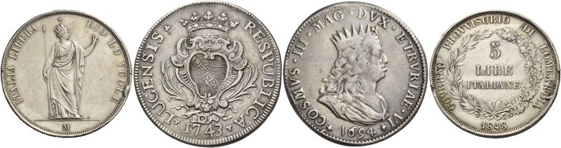 Lombardia e Toscana. Lotto di tre monete. Livorno. Cosimo III de’Medici, 1670-17...