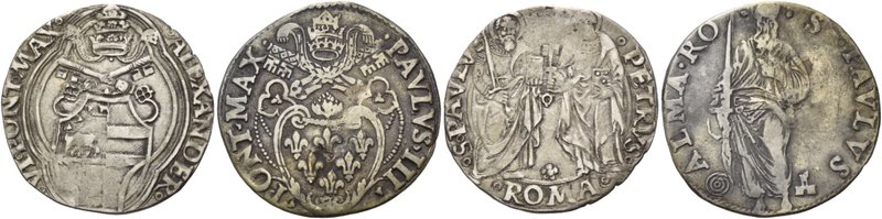 Stato Pontificio. Lotto di due monete. Alessandro VI, 1492-1503. Grosso (Roma), ...
