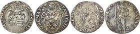Stato Pontificio. Lotto di due monete. Alessandro VI, 1492-1503. Grosso (Roma), AR. Paolo III, 1534-1549. Giulio (Roma), AR.
Da q.BB a BB