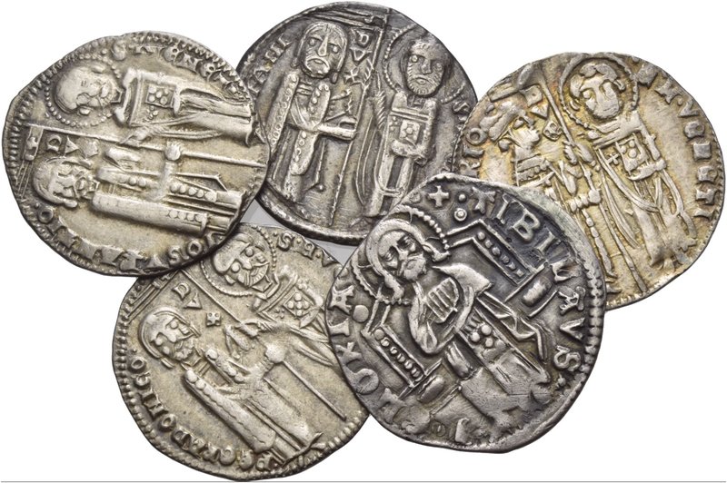 Venezia. Lotto di cinque monete. Pietro Ziani, 1205-1229. Grosso, AR. Pietro Gra...