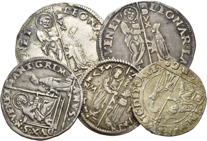 Venezia. Lotto di cinque monete. Andrea Vendramin, 1476-1478. Marcello, AR. Leon...