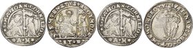 Venezia. Lotto di due monete. Alvise I Mocenigo, 1571-1576. Da 40 soldi, AR. Giovanni II Corner, 1709-1722. Quarto di ducato, AR.
Mediamente BB