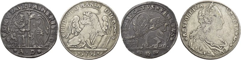 Venezia. Lotto di due monete. Paolo Renier, 1778-1789. Ducato, AR. Ludovico Mani...
