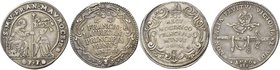 Venezia. Lotto di tre oselle. Francesco Morosini, 1688-1694. Osella anno III (1690), AR. Francesco Loredan, 1752-1762. Osella anno X (1761), AR (tracc...