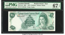 Cayman Islands Currency Board 5 Dollars 1974 (ND 1981) Pick 6a* Replacement PMG Superb Gem Unc 67 EPQ. 

HID09801242017
