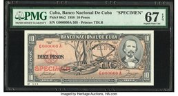 Cuba Banco Nacional de Cuba 10 Pesos 1958 Pick 88s2 Specimen PMG Superb Gem Unc 67 EPQ. 

HID09801242017
