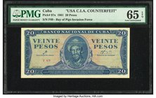 Cuba Banco Nacional de Cuba 20 Pesos 1961 Pick 97x C.I.A. Counterfeit PMG Gem Uncirculated 65 EPQ. 

HID09801242017