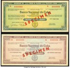 Cuba Banco Nacional de Cuba 50; 100 Cuban Pesos ND Pick UNL Two Specimen Examples Crisp Uncirculated. 

HID09801242017