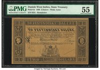 Danish West Indies State Treasury 2 Dalere 1989 Pick 8r Remainder PMG About Uncirculated 55. 

HID09801242017
