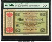 Germany Third Reich 5; 10 (2) Reichsmark 1934 Pick 207; 208 (2) Three Examples PMG About Uncirculated 55; About Uncirculated 50 (2). Pinholes.

HID098...