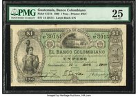 Guatemala Banco Colombiano 1 Peso 17.4.1900 Pick S121b PMG Very Fine 25. 

HID09801242017