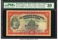 Hong Kong Chartered Bank of India, Australia & China 10 Dollars 1.9.1956 Pick 55c PMG Very Fine 30. Rust lightened.

HID09801242017