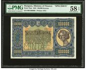 Hungary Ministry of Finance 100,000 Korona 1923 Pick 72as Specimen PMG Choice About Unc 58 EPQ. Perforated Minta.

HID09801242017