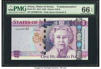 Jersey States of Jersey 100 Pounds 2012 Pick 37a PMG Gem Uncirculated 66 EPQ. 

HID09801242017