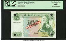 Mauritius Bank of Mauritius 25 Rupees ND (1967) Pick 32s Specimen PCGS Very Choice New 64. Prefix A/2; four POCs.

HID09801242017