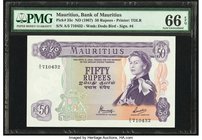 Mauritius Bank of Mauritius 50 Rupees ND (1967) Pick 33c PMG Gem Uncirculated 66 EPQ. 

HID09801242017