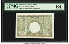 Morocco Banque d'Etat du Maroc 50 Francs 2.12.1949 Pick 44 PMG Choice Uncirculated 64. 

HID09801242017