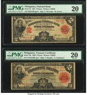 Philippines Philippine National Bank 2 Pesos 1921; 1929 Pick 52; 74b Two Examples PMG Very Fine 20. Pick 52; Minor rust. Pick 74b; split.

HID09801242...