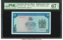 Rhodesia Reserve Bank of Rhodesia 1 Dollar 2.8.1979 Pick 38a* Replacement PMG Superb Gem Unc 67 EPQ. 

HID09801242017
