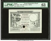 Spain Banco de Espana 100 Pesetas 1.7.1903 Pick 53pp1 Front Progressive Proof PMG Choice Uncirculated 63. One POC.

HID09801242017