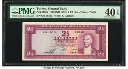 Turkey Central Bank of Turkey 2 1/2 Lira 1930 (ND 1952) Pick 150a PMG Extremely Fine 40 EPQ. 

HID09801242017
