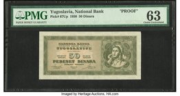 Yugoslavia National Bank 50 Dinara 1950 Pick 67Up Proof PMG Choice Uncirculated 63. 

HID09801242017