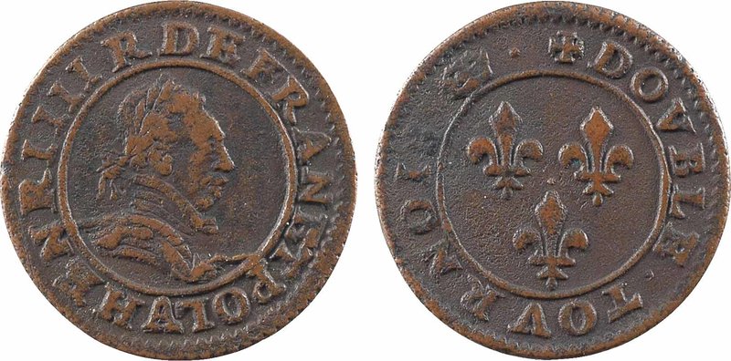 La Ligue (au nom d'Henri III), double tournois 2e type, s.d. (1589-1590) Paris
...