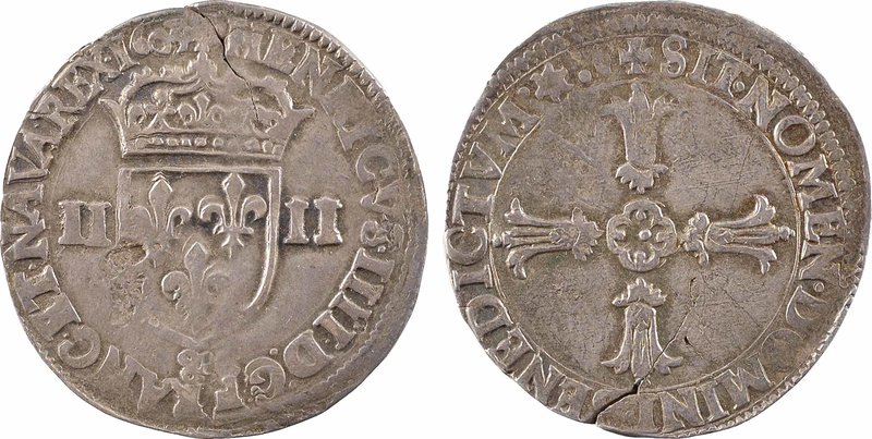 Henri IV, quart d'écu, écu de face, 1603 Aix-en-Provence
A/+ HENRICVS. IIII. D....
