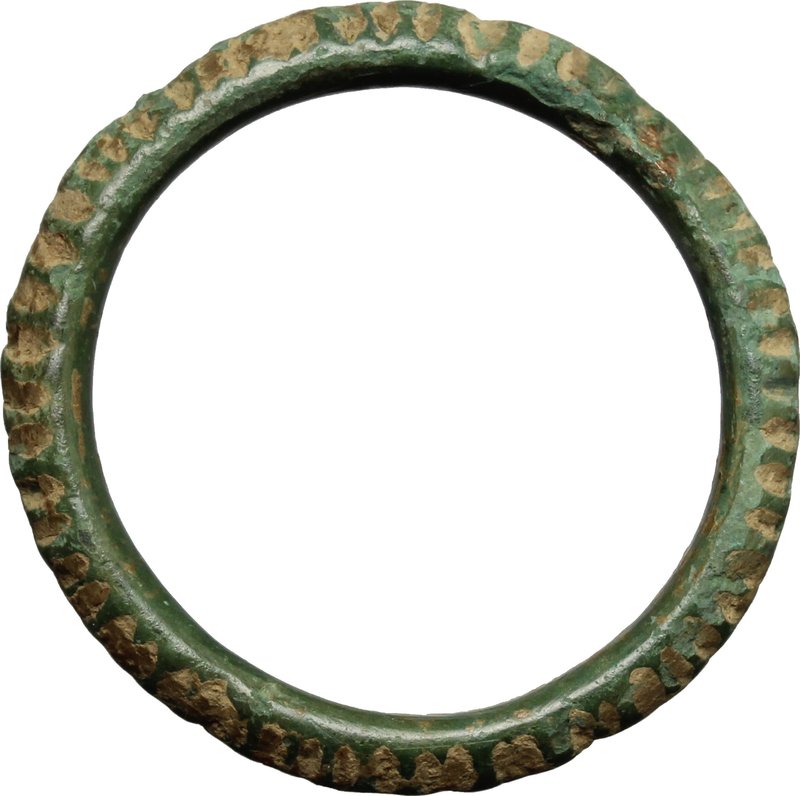 Celtic World.AE Ring money decorated with notches, 2nd-1st century BC.AE.g. 4.76...
