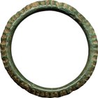 Celtic World.AE Ring money decorated with notches, 2nd-1st century BC.AE.g. 4.76 mm. 30.00Green patina.VF.