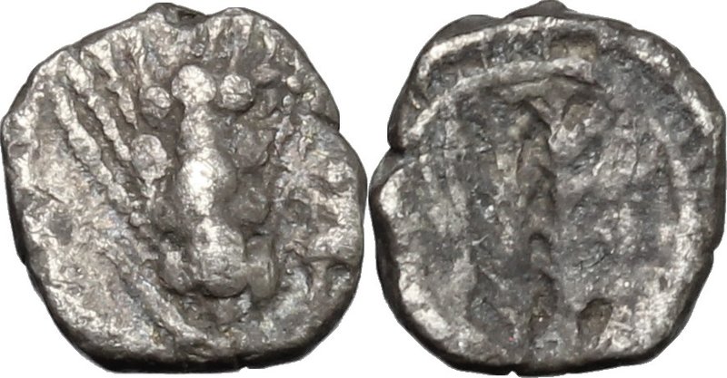 Greek Italy.Southern Lucania, Metapontum.AR Obol, 540-510 BC.D/ Ear of barley.R/...
