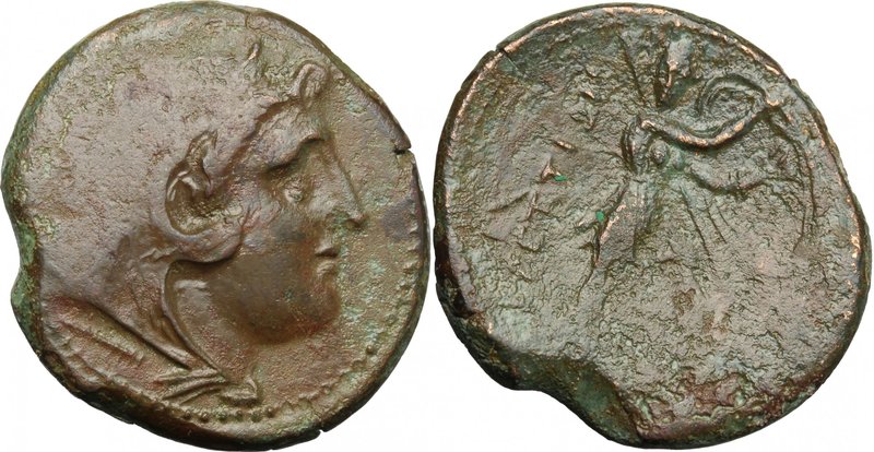 Greek Italy.Bruttium, Brettii.AE Double Unit (Didrachm), c. 211-208 BC. Fourth c...