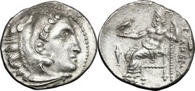Continental Greece.Kings of Macedon.Philip III Arrhidaios (323-317 BC).AR Drachm, Kolophon mint, 323-317 BC.D/ Head of Heracles right, wearing lion's ...