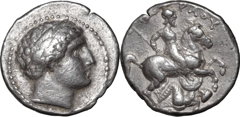 Continental Greece.Paeonia.Patraos (340-315 BC).AR Tetradrachm, 340-315 BC.D/ He...