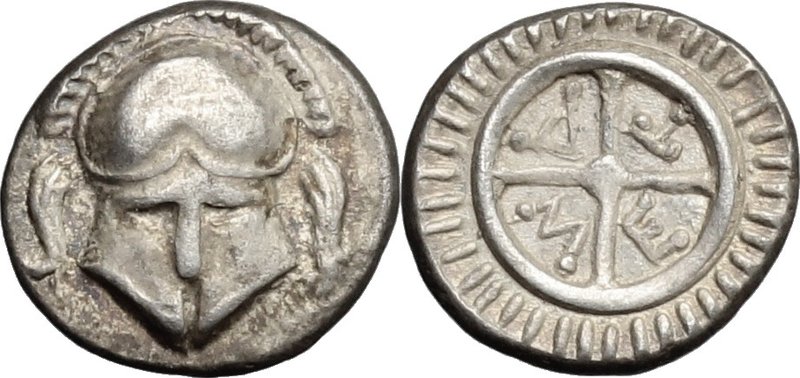 Continental Greece.Thrace, Mesembria.AR Diobol, 450-350 BC.D/ Crested Corinthian...