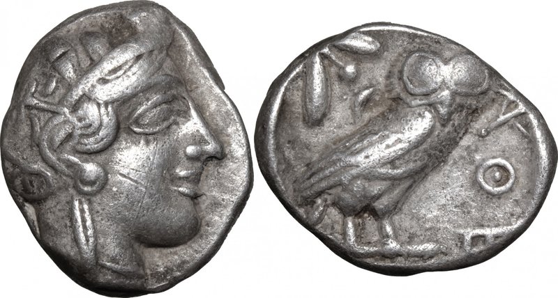Continental Greece.Attica, Athens.AR Tetradrachm, 479-393 BC.D/ Head of Athena r...