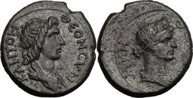 Greek Asia.Mysia, Pergamon.AE 17 mm. Pseudo-autonomous issue. Circa AD 40-60.D/ Bareheaded and draped bust of Senate right.R/ Draped bust of Roma righ...