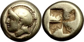 Greek Asia.Ionia, Phokaia.EL Hekte, 478-387 BC.D/ Head of Athena right, wearing helmet decorated with griffin.R/ Incuse square with four fields.SNG Co...