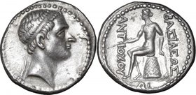 Greek Asia.Syria, Seleucid Kings.Antiochos III Megas (223-187 BC).AR Tetradrachm, Damaskus mint, 223-187 BC.D/ Head right, diademed.R/ Apollo seated l...