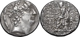 Greek Asia.Syria, Seleucid Kings.Philip I Philadelphos (c. 95-76 BC).AR Tetradrachm, Antioch mint, 95-75 BC.D/ Head right, diademed.R/ Zeus enthroned ...