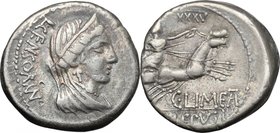 C. Mamilius Limetanus, P. Crepusius, L. Marcius Censorinus.AR Denarius, 82 BC.D/ Bust of Venus right, diademed, veiled, draped.R/ Venus in biga right,...