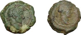 Hadrian (117-138).Lot of 2 dichalkoi, Alexandria mint, 128/129 (year 13).D/ Laureate head right.R/ Isis crown.K&G 32.502.BI.VF.